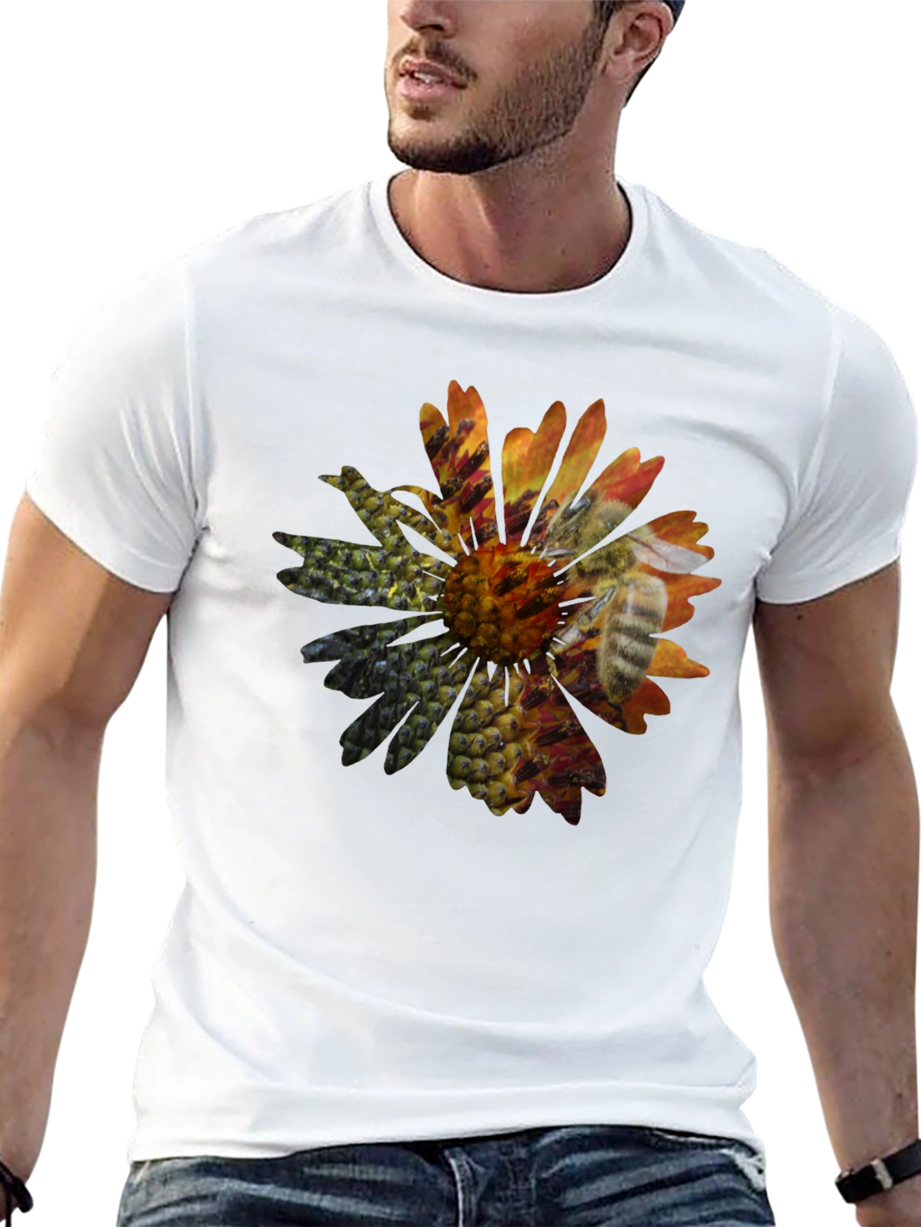 Bee and Flower Graphic T-Shirt