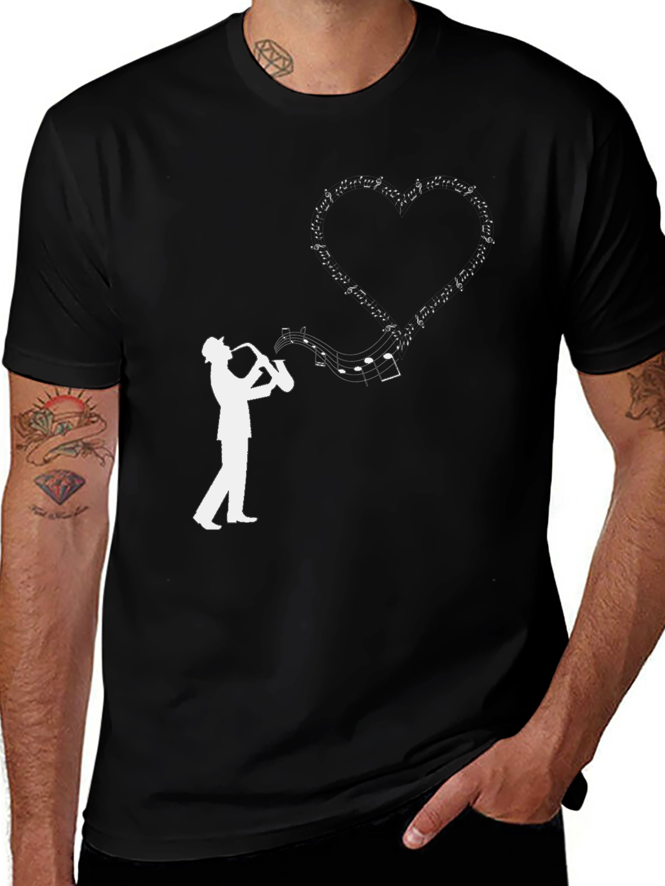 Saxophone Heart Music T-Shirt