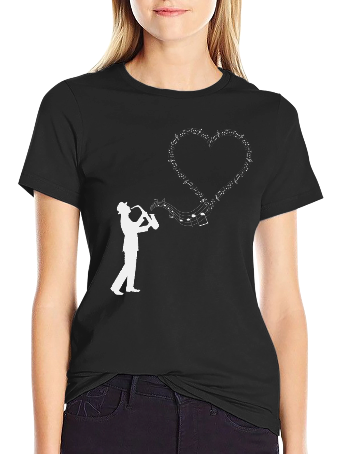 Saxophone Heart Music T-Shirt