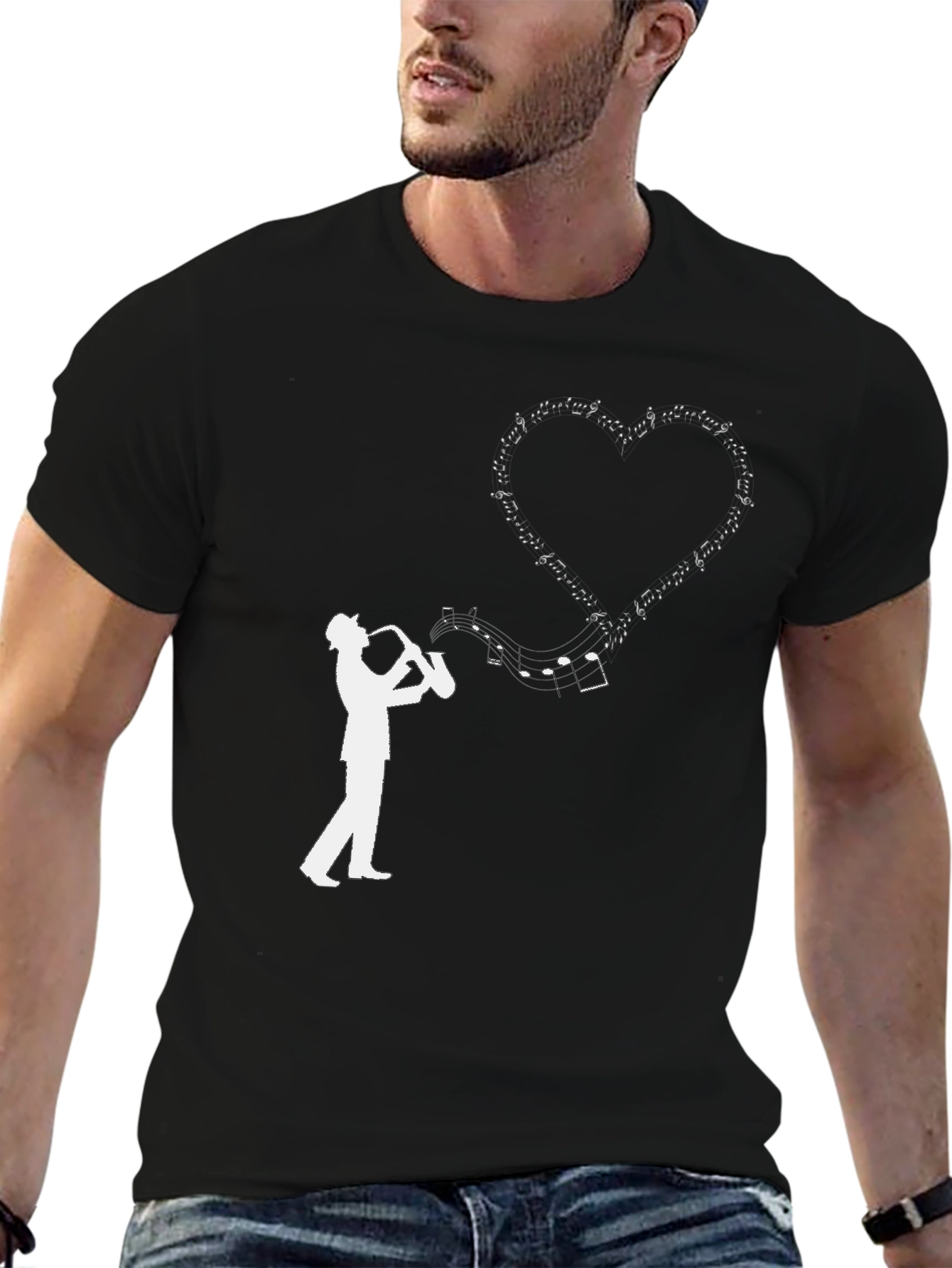 Saxophone Heart Music T-Shirt