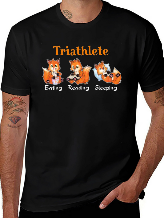Triathlete Fox T-Shirt - Eat Read Sleep Design