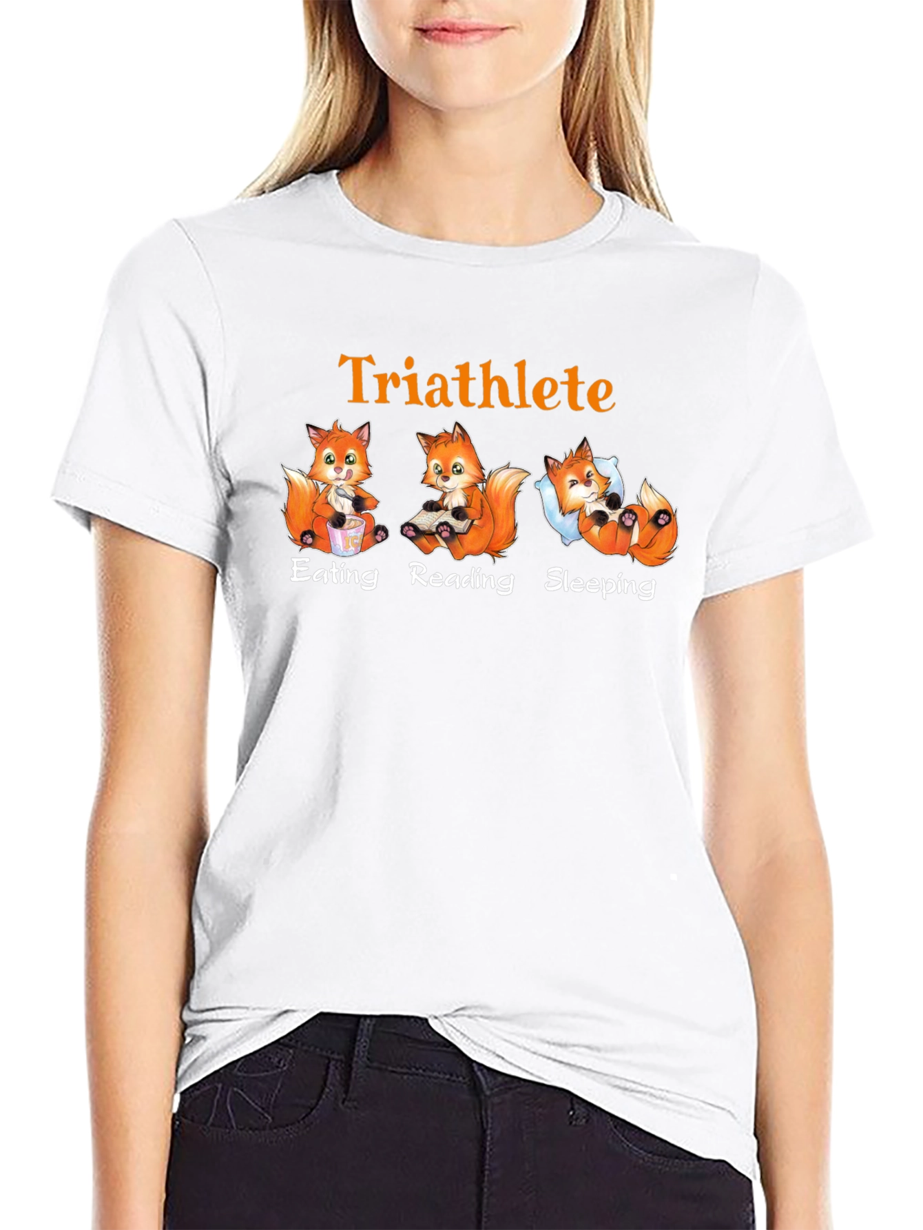 Triathlete Fox T-Shirt - Eat Read Sleep Design