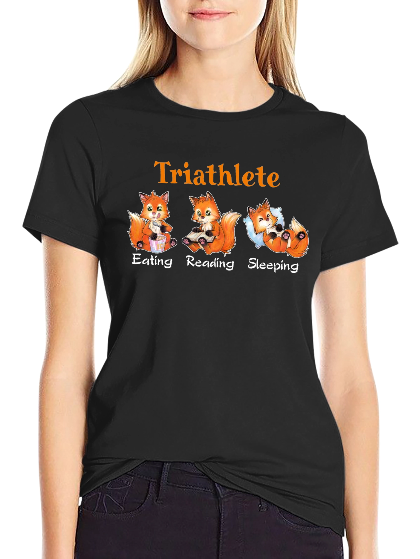 Triathlete Fox T-Shirt - Eat Read Sleep Design