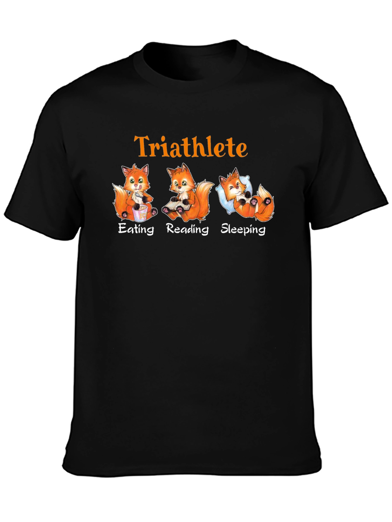 Triathlete Fox T-Shirt - Eat Read Sleep Design