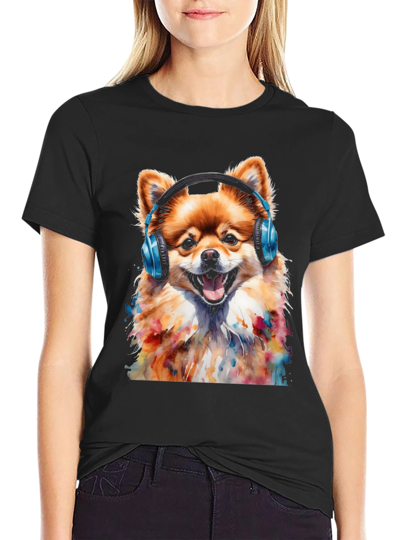Dog with Headphones T-Shirt