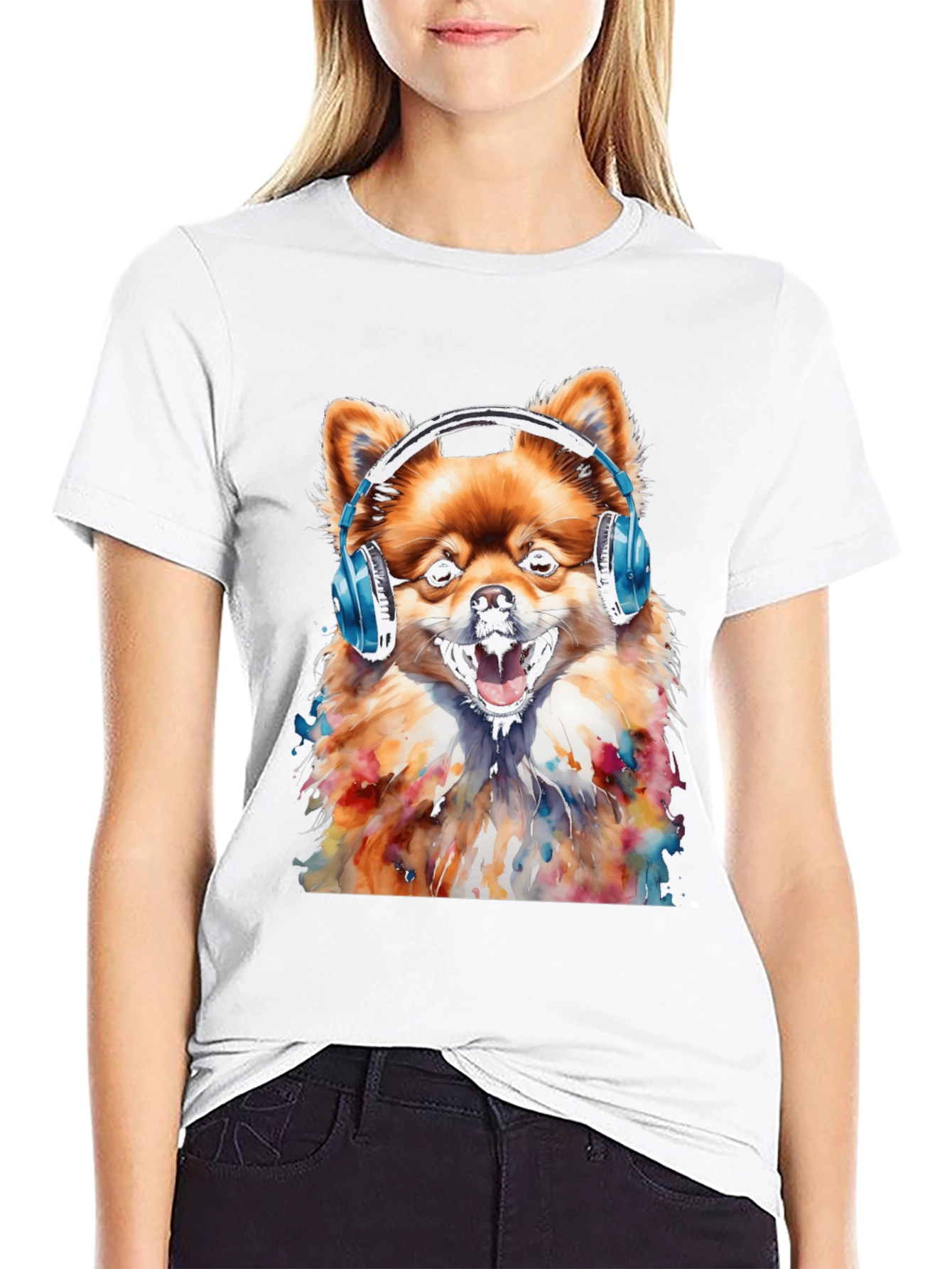 Dog with Headphones T-Shirt
