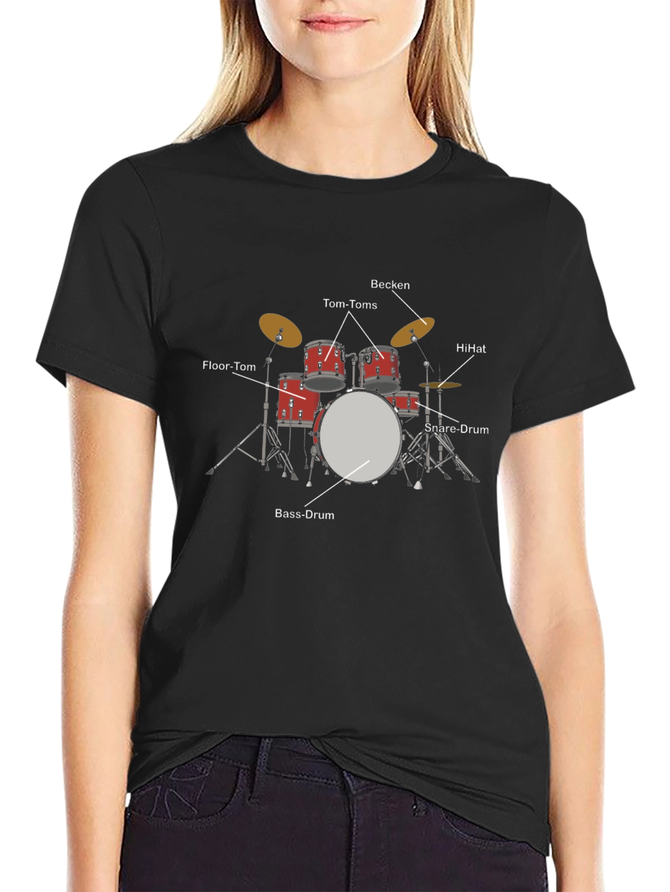Drum Kit Graphic Print T-Shirt