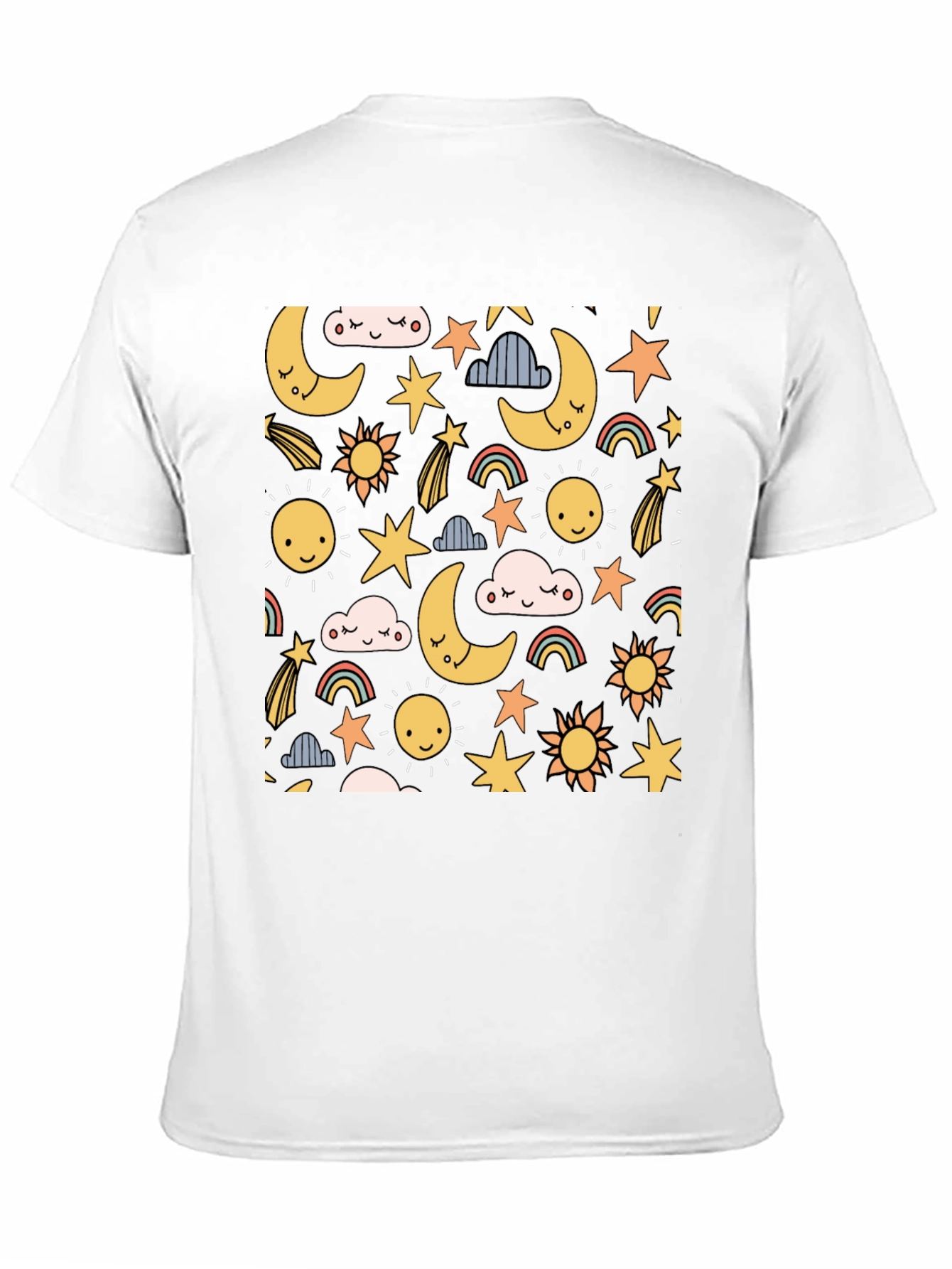 Celestial Dreams T-Shirt: Moon Stars & Sun Design