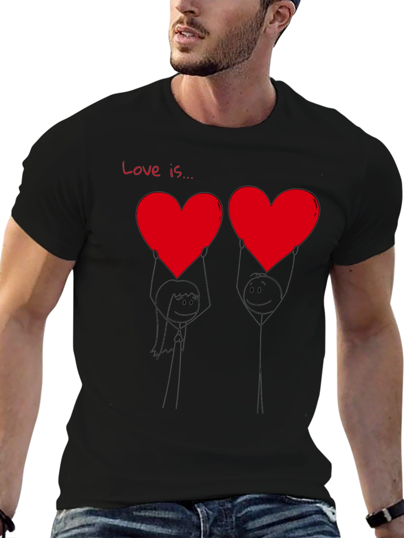 Love Is... Graphic T-Shirt - Heart Design