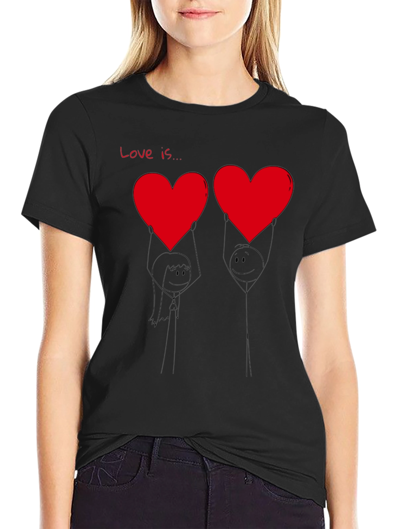 Love Is... Graphic T-Shirt - Heart Design