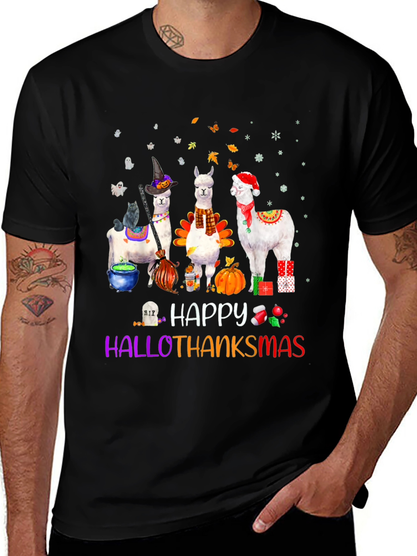 HalloThanksMas Alpaca T-Shirt