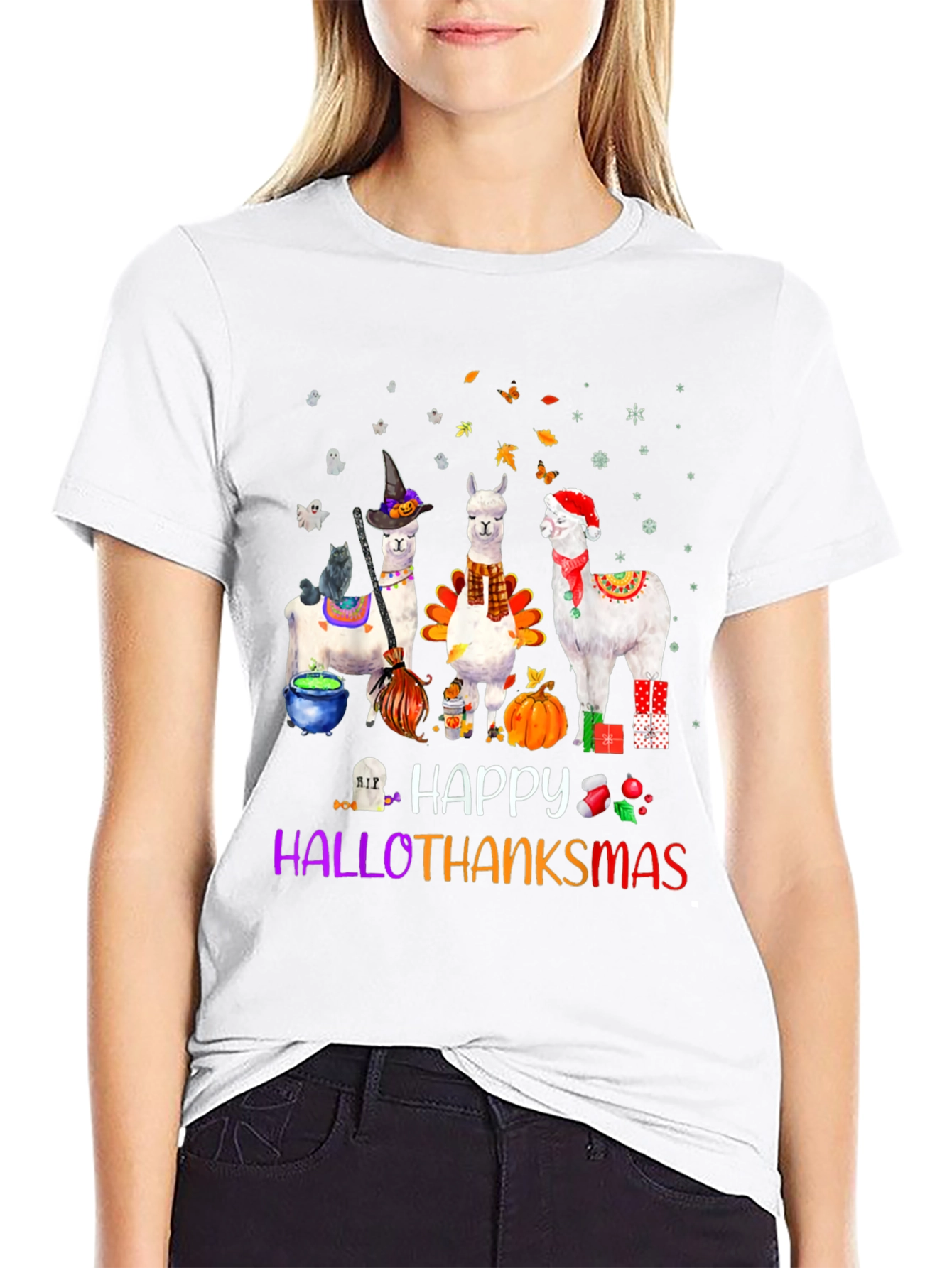 HalloThanksMas Alpaca T-Shirt