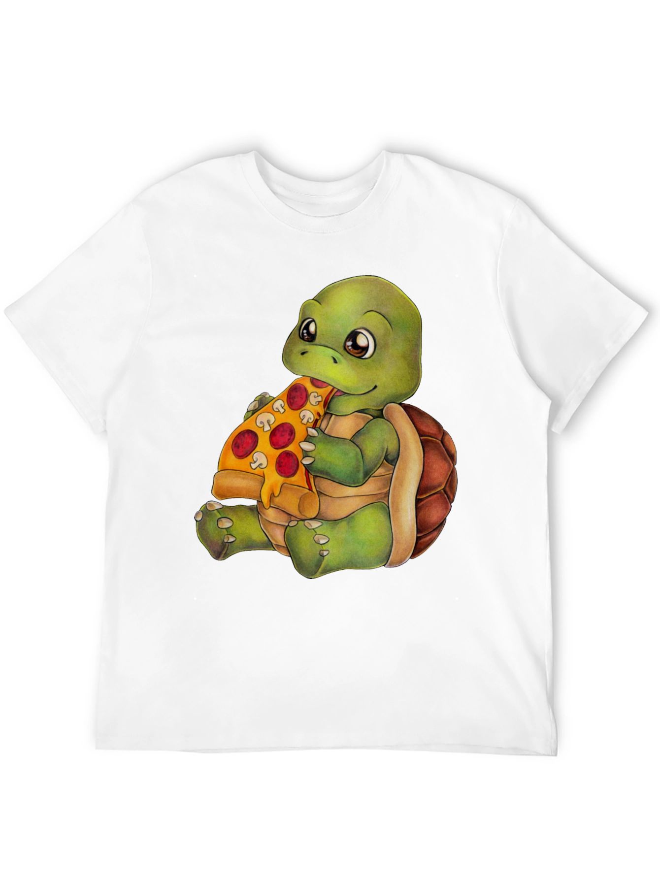 Turtle Eating Pizza Graphic T-Shirt