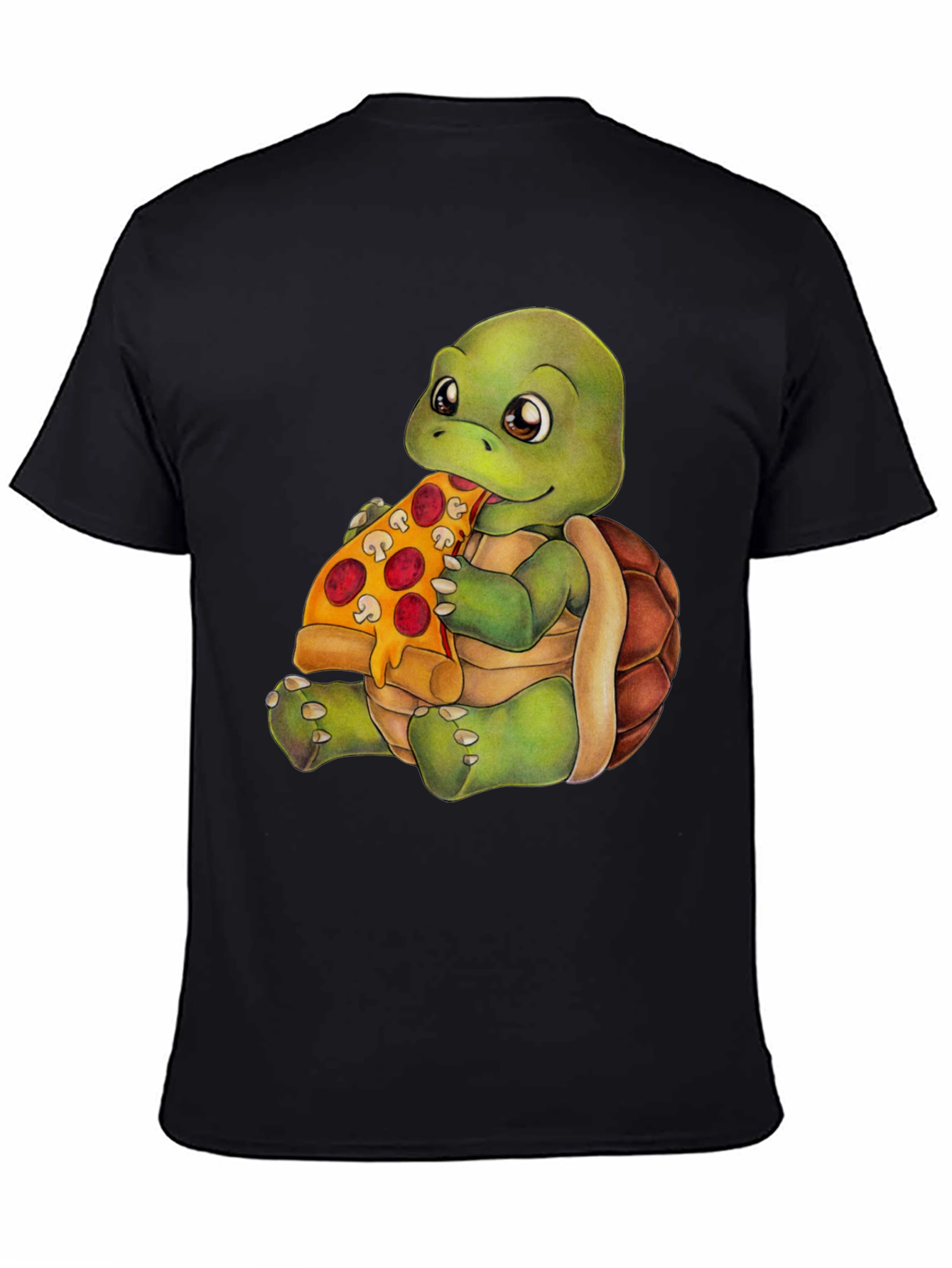 Turtle Eating Pizza Graphic T-Shirt