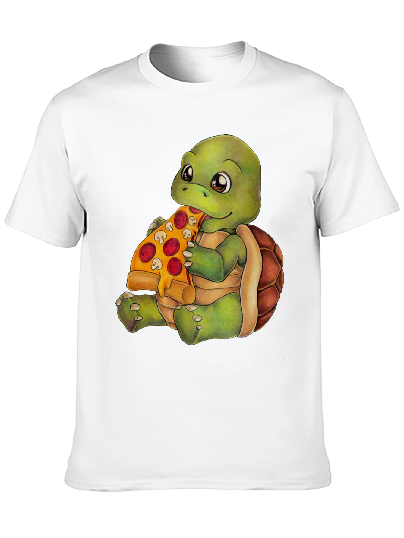 Turtle Eating Pizza Graphic T-Shirt