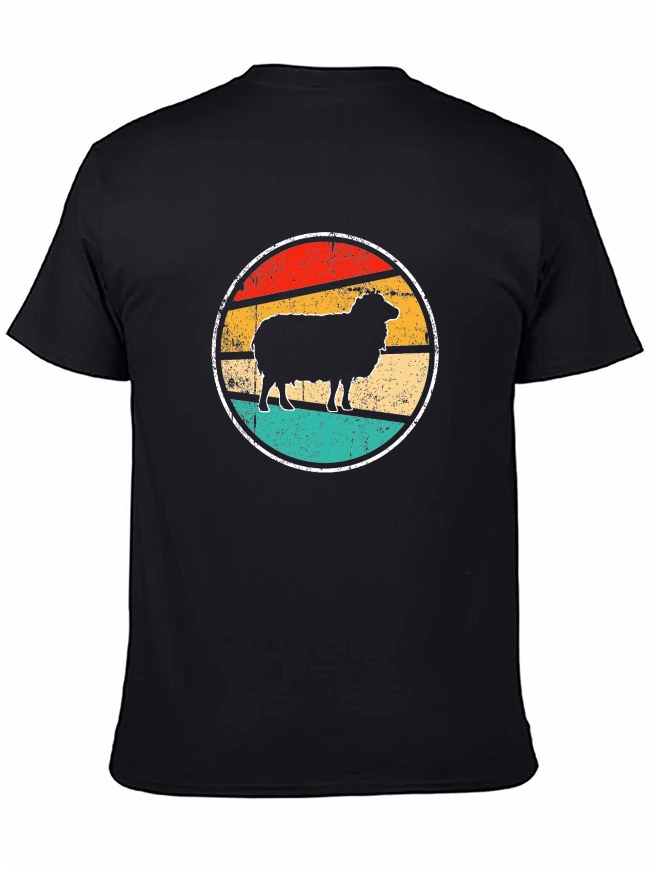 Retro Sheep Graphic T-Shirt - Black
