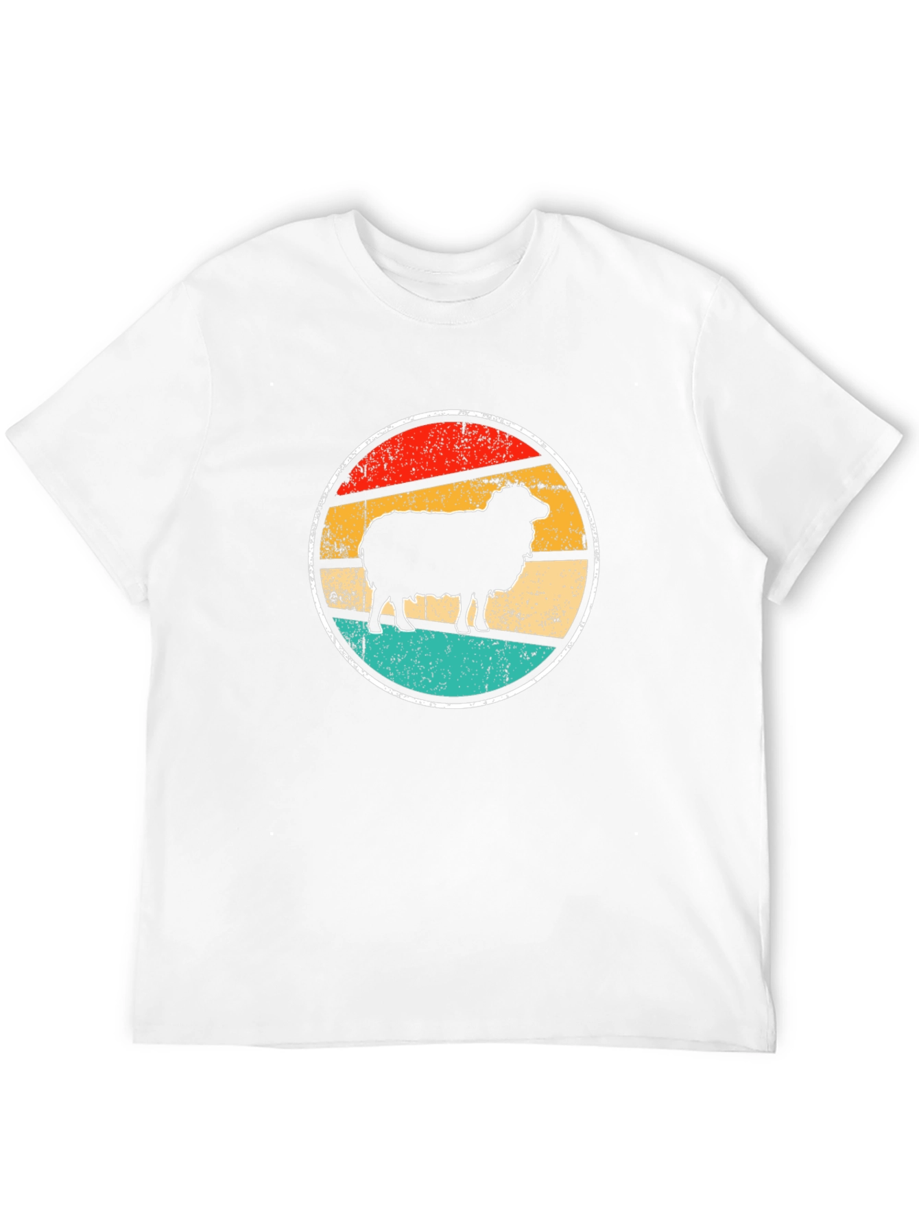 Retro Sheep Graphic T-Shirt - Black