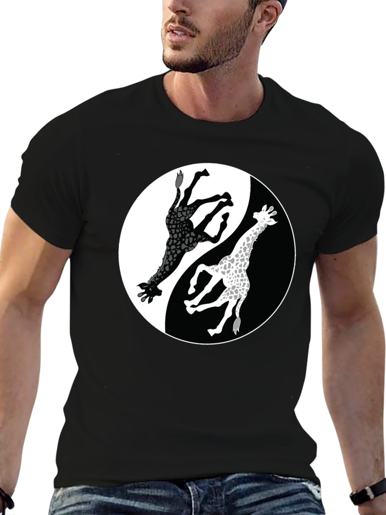 Yin Yang Giraffe Graphic Tee