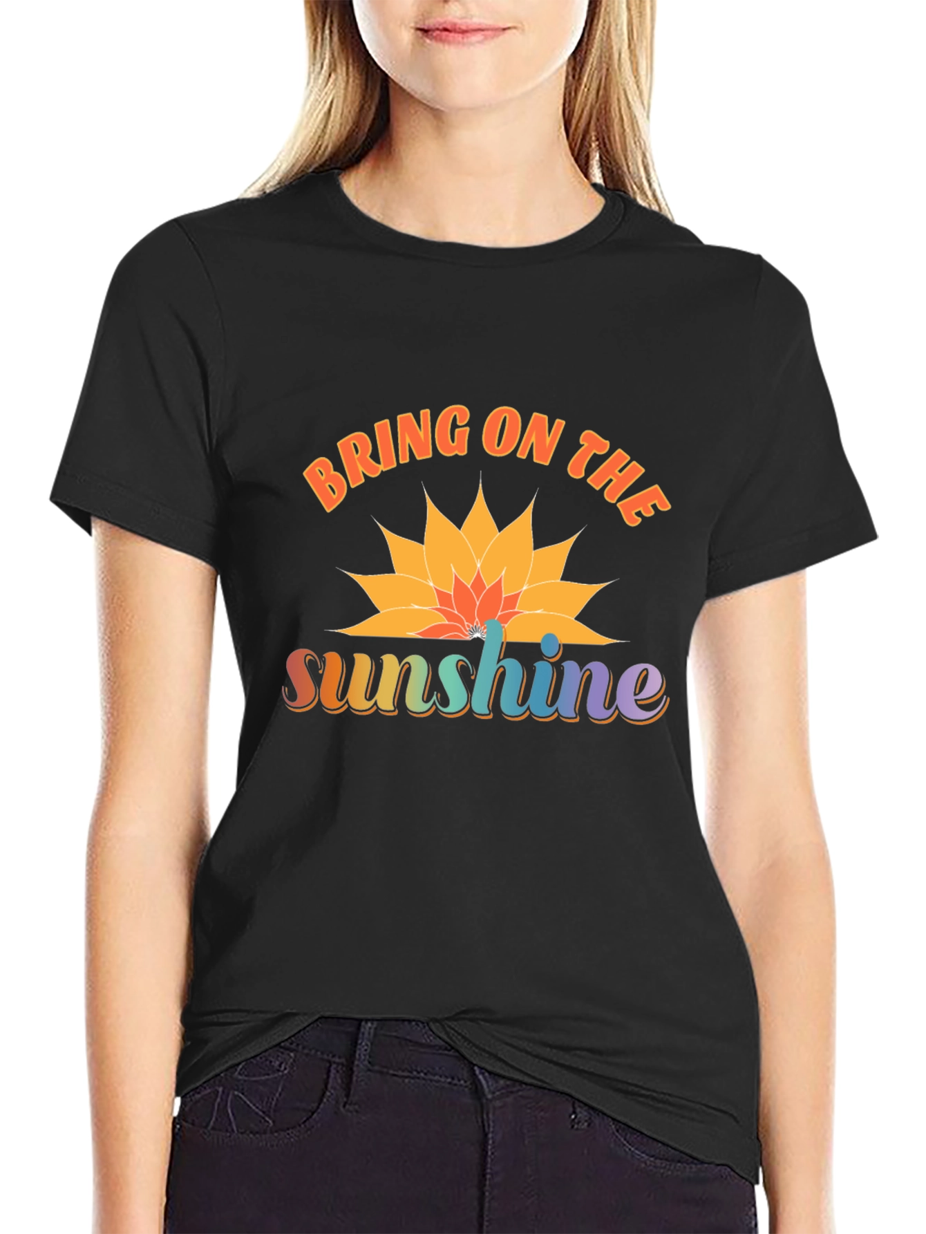 Bring on the Sunshine Black Graphic T-Shirt