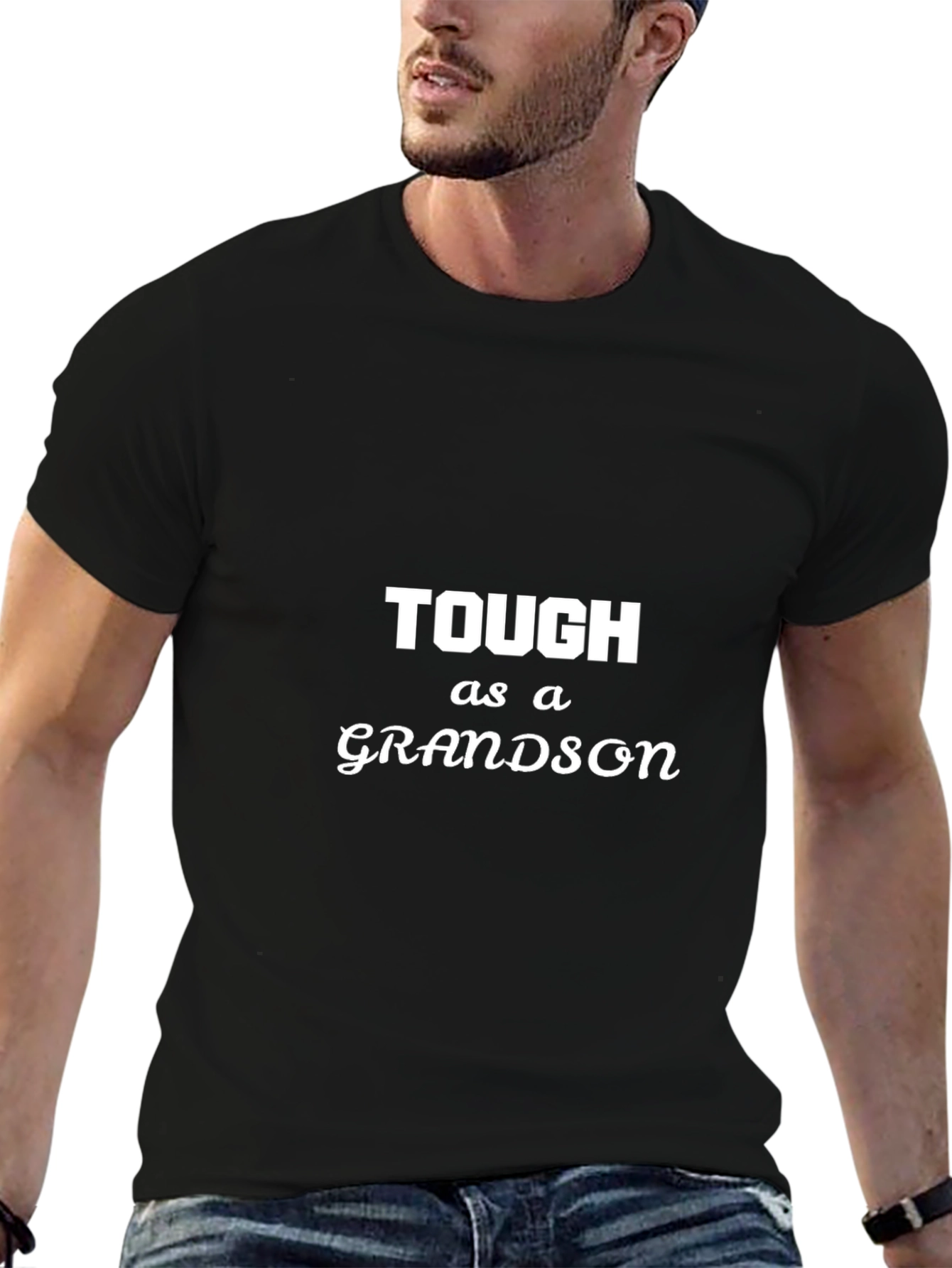 Tough as a Grandson Black T-Shirt
