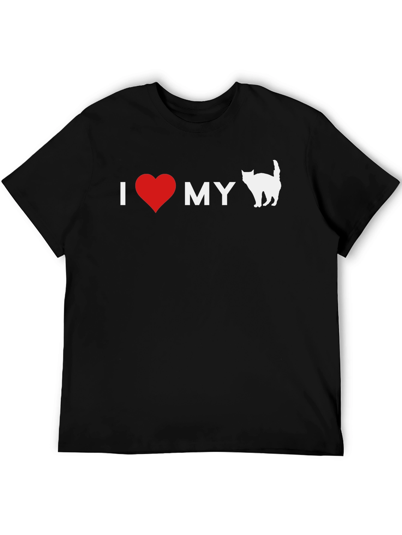 I Heart My Cat T-Shirt - Black Graphic Tee