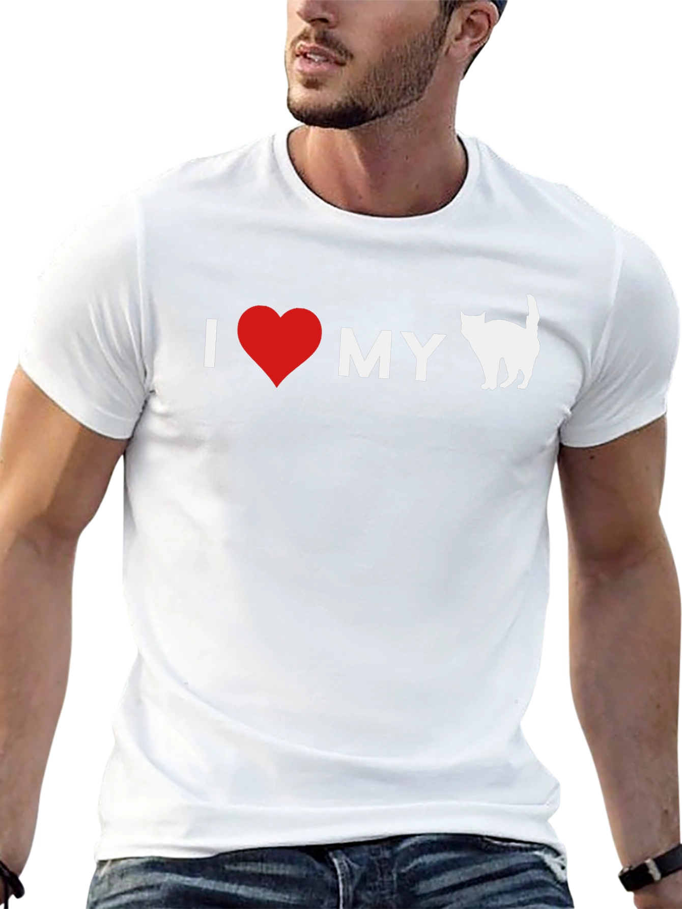 I Heart My Cat T-Shirt - Black Graphic Tee