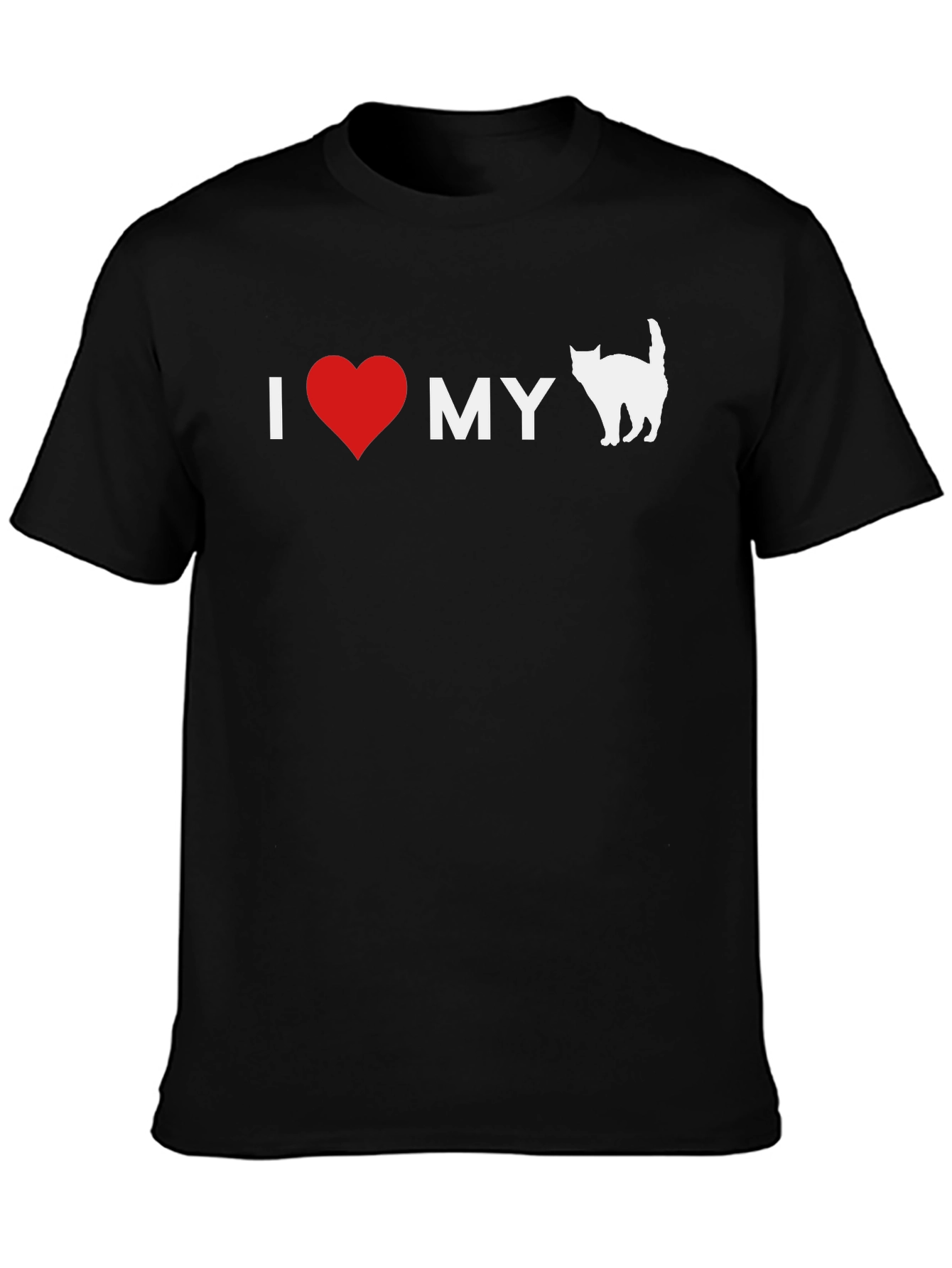 I Heart My Cat T-Shirt - Black Graphic Tee