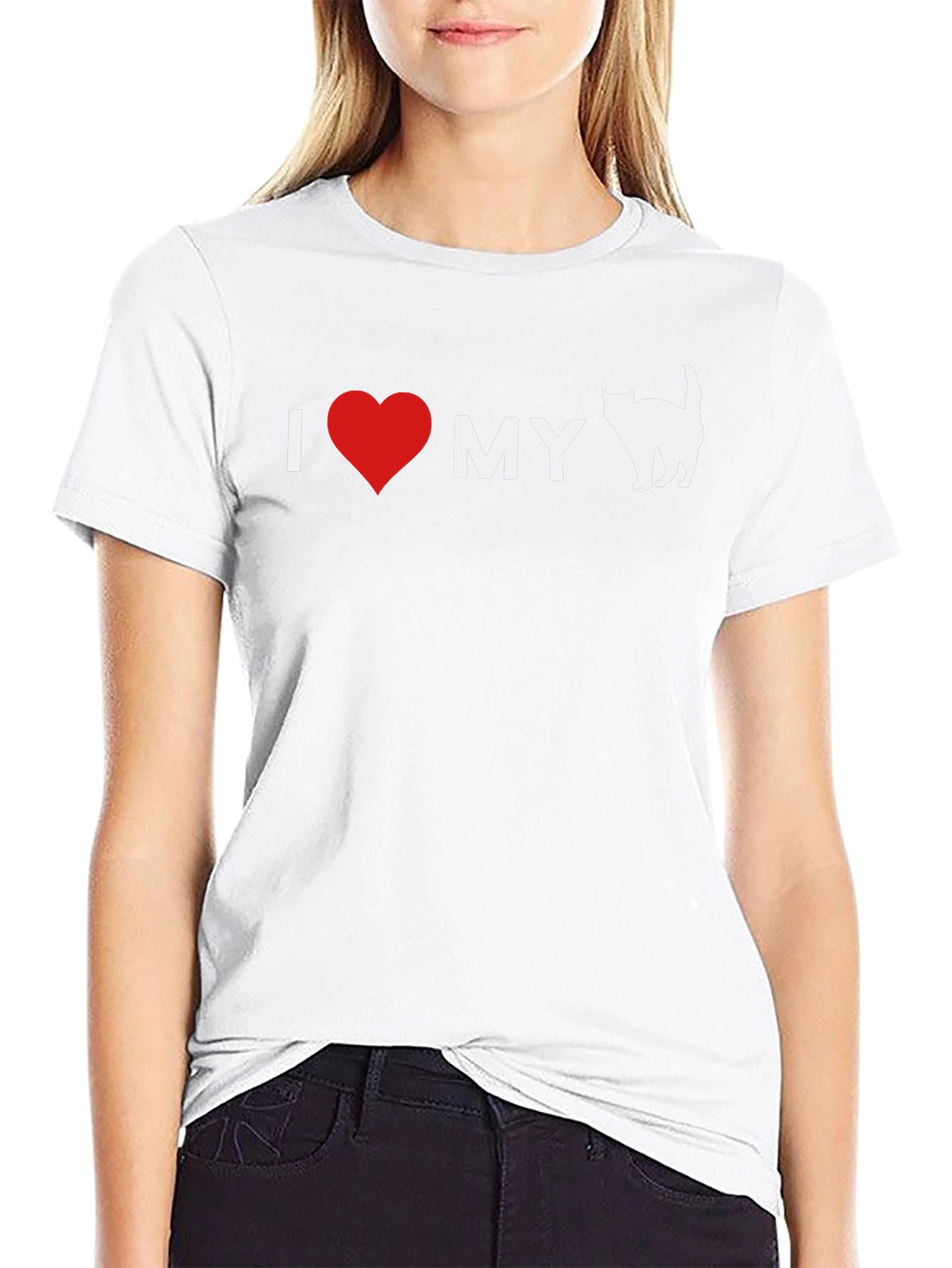 I Heart My Cat T-Shirt - Black Graphic Tee