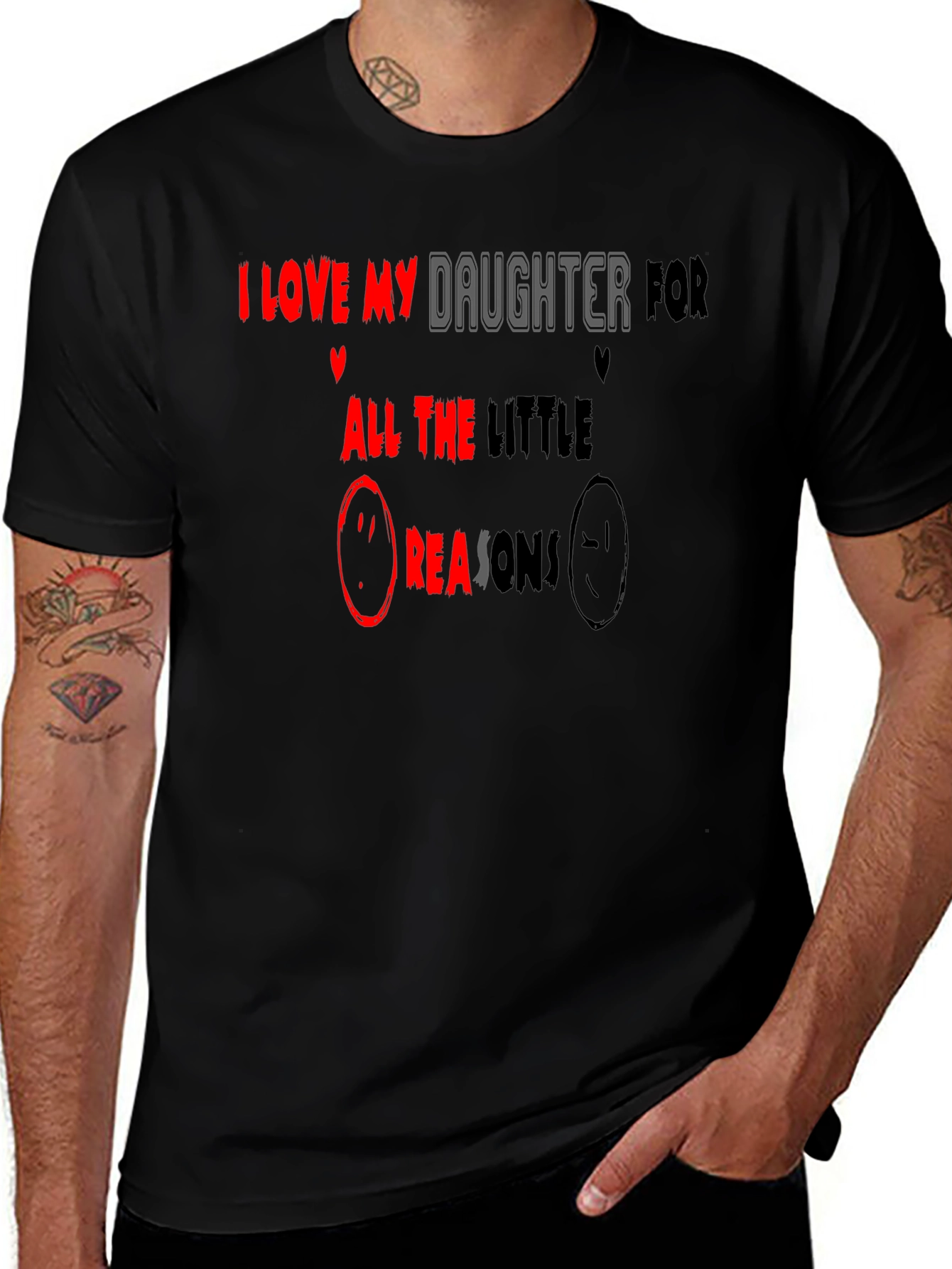 I Love My Daughter Graphic Tee - Black