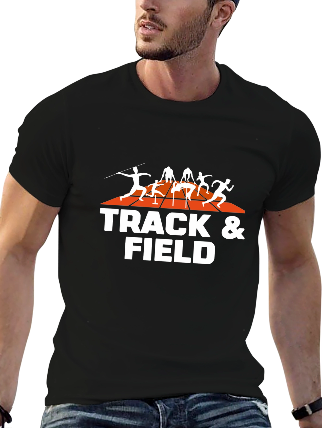 Track & Field Graphic Tee - Black