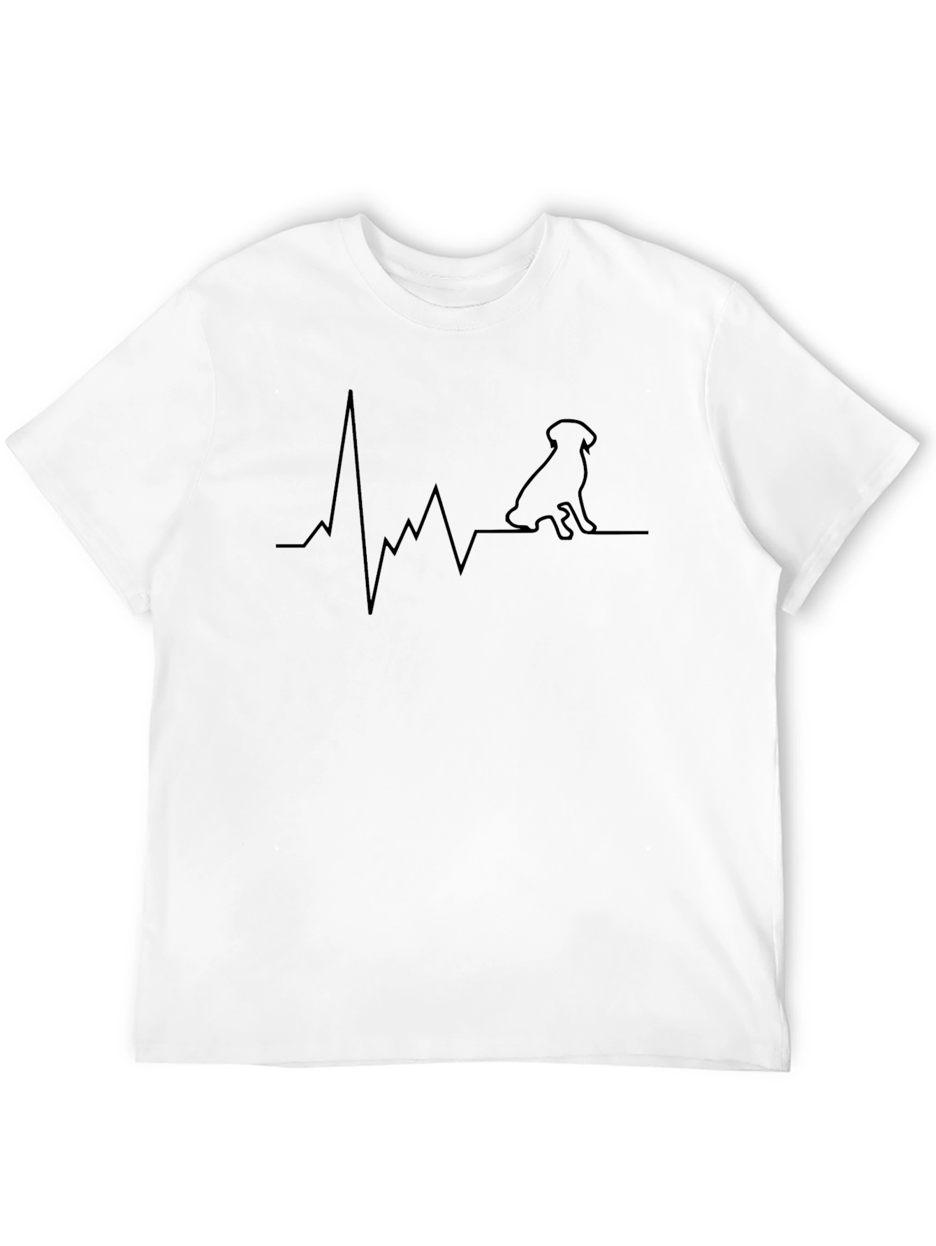 Dog Heartbeat Line Art T-Shirt