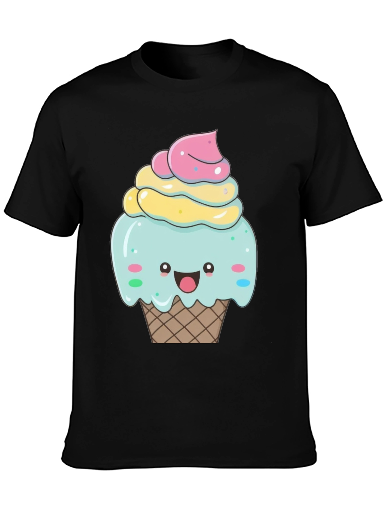 Cute Cupcake Graphic T-Shirt - Black Cotton Tee