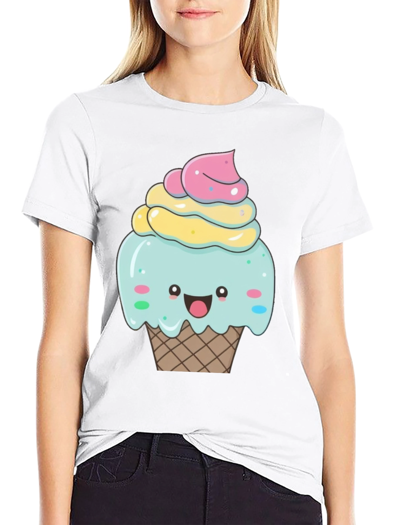 Cute Cupcake Graphic T-Shirt - Black Cotton Tee