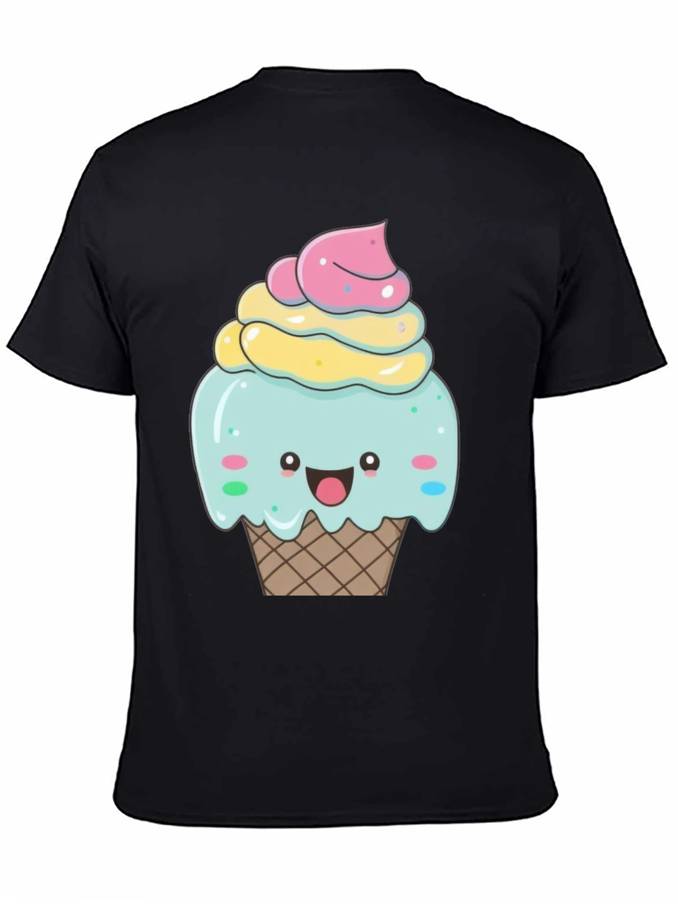 Cute Cupcake Graphic T-Shirt - Black Cotton Tee