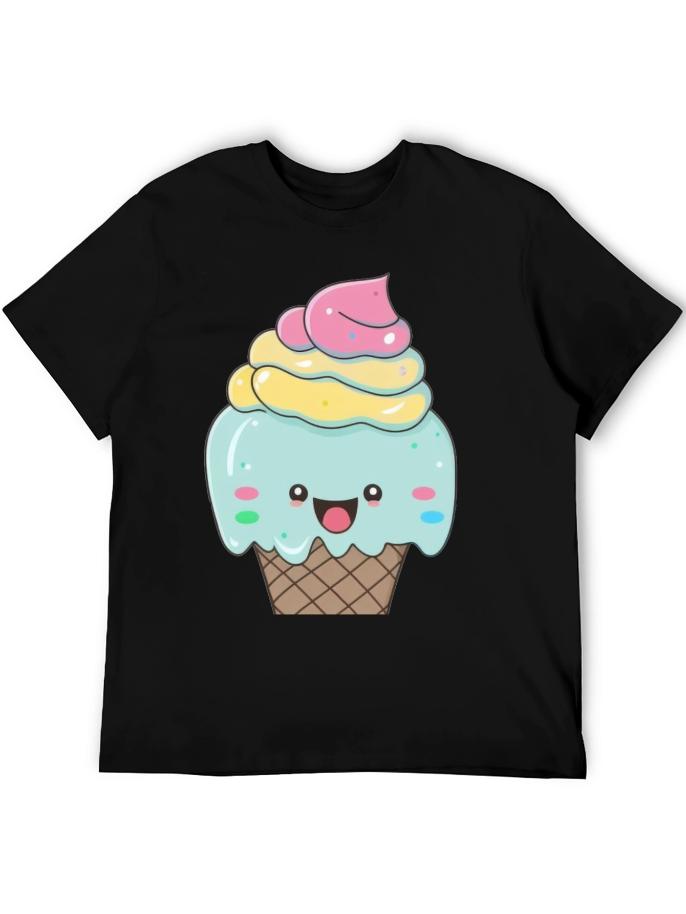 Cute Cupcake Graphic T-Shirt - Black Cotton Tee