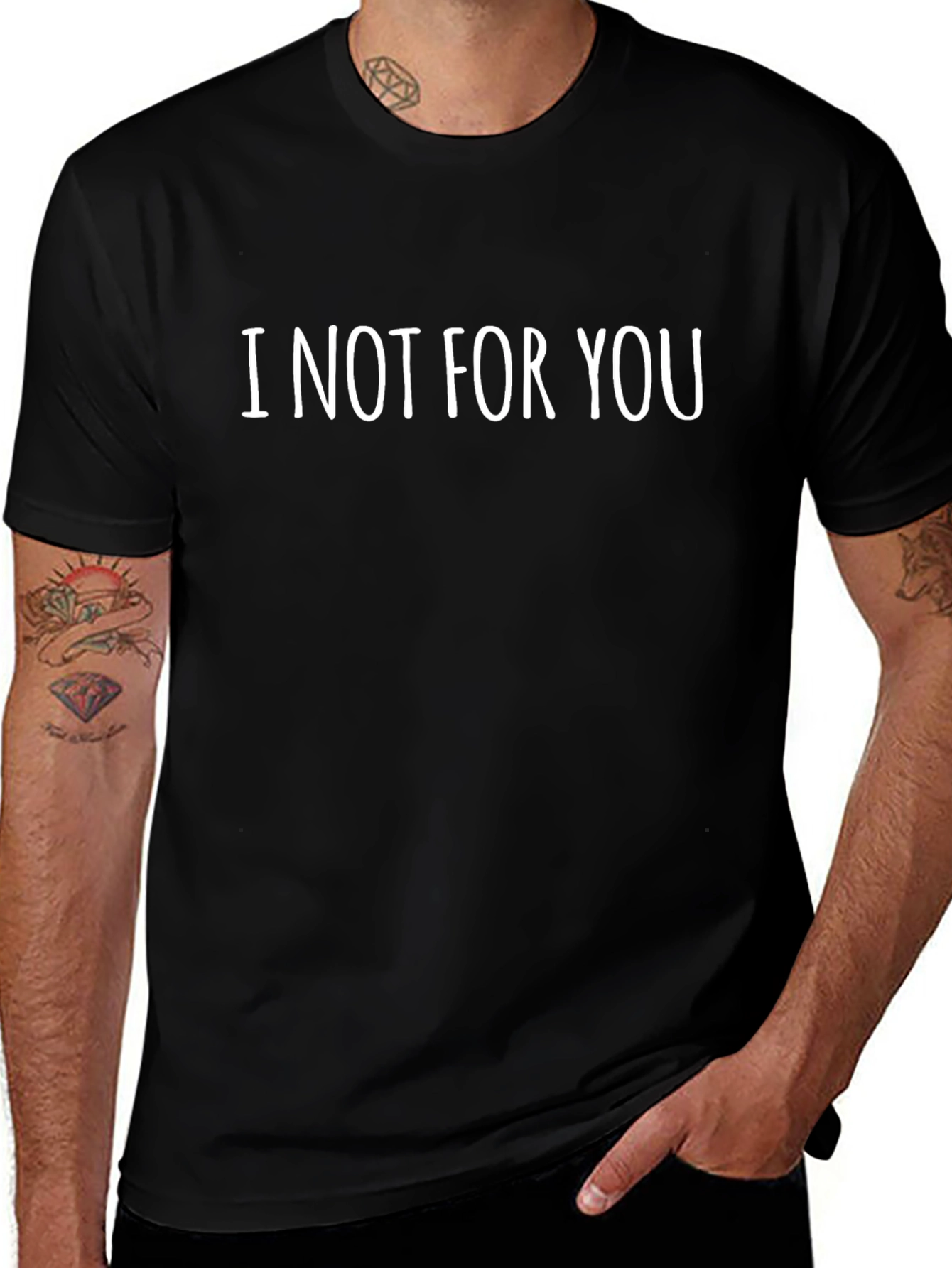 I Not For You Black Crew Neck Tee