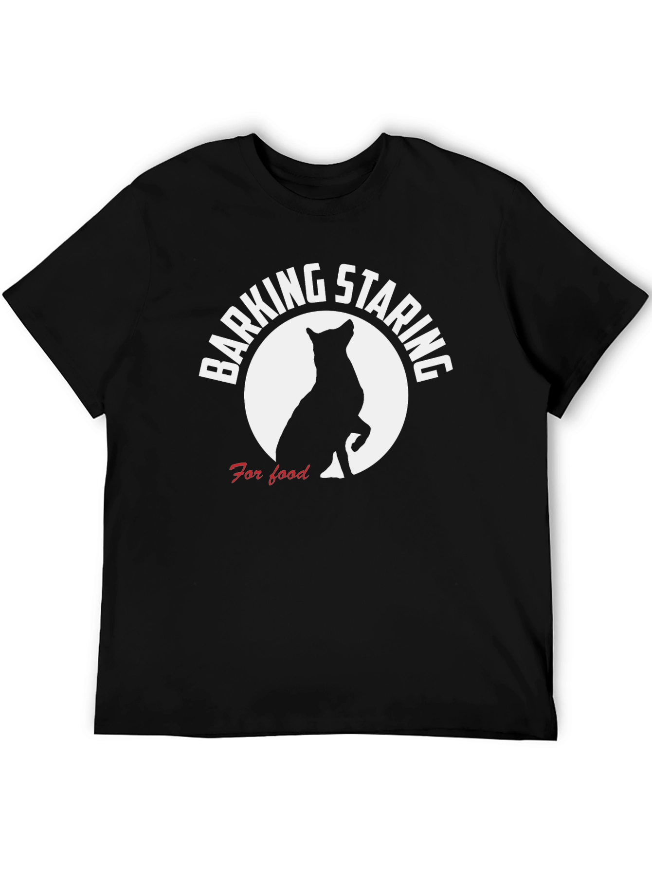 Barking Staring Dog T-Shirt - For Food Design