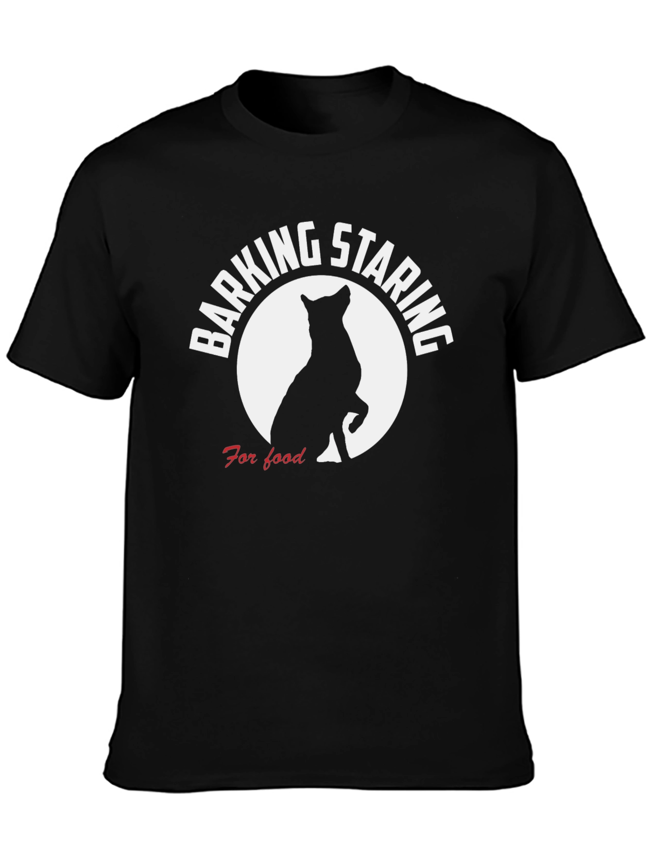 Barking Staring Dog T-Shirt - For Food Design