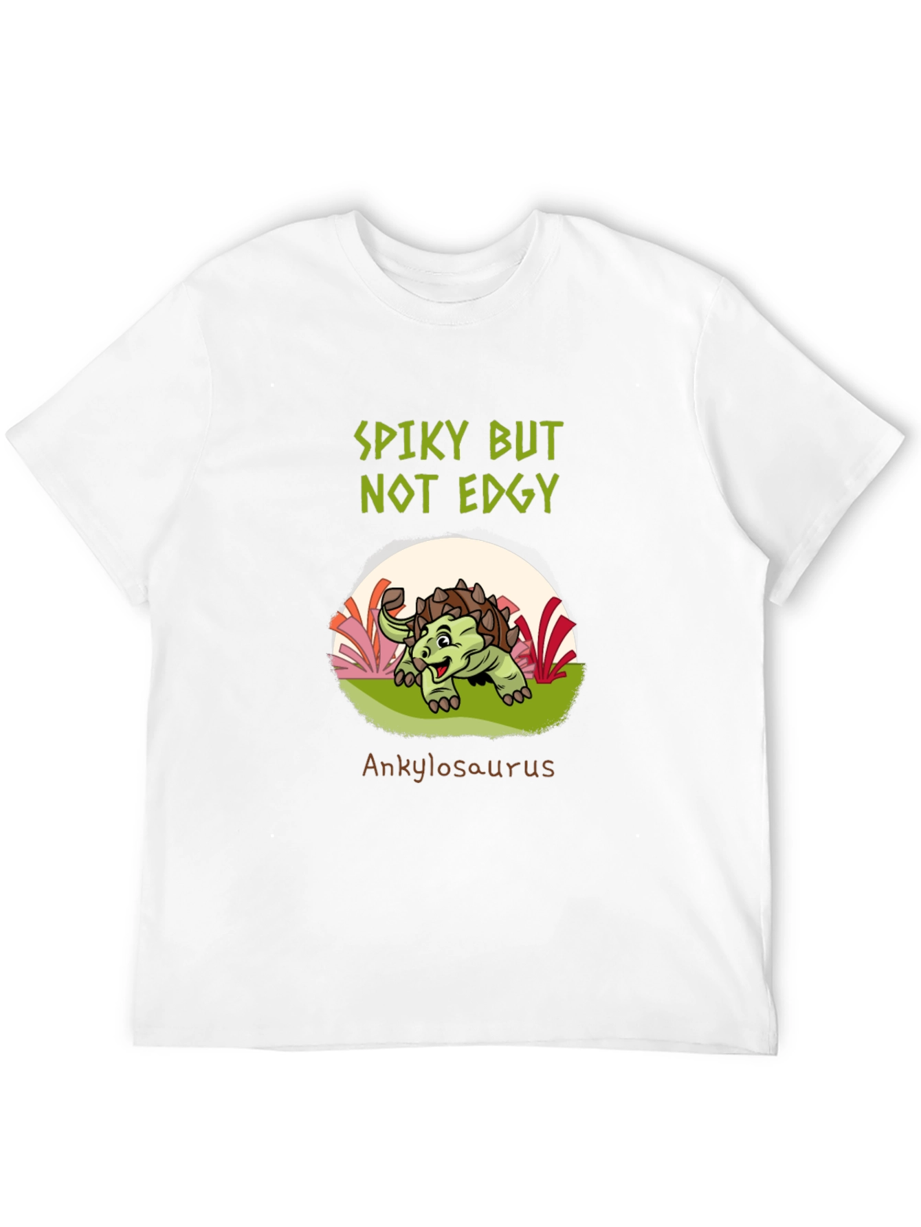 Spiky But Not Edgy Ankylosaurus Black T-Shirt