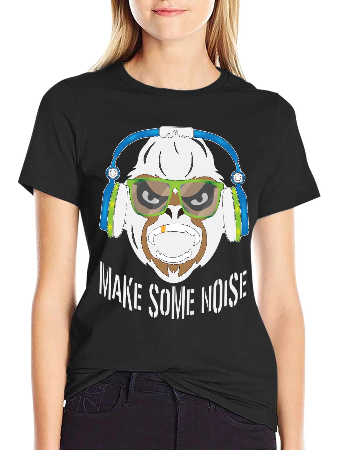 Make Some Noise T-Shirt Gorilla Headphones Tee