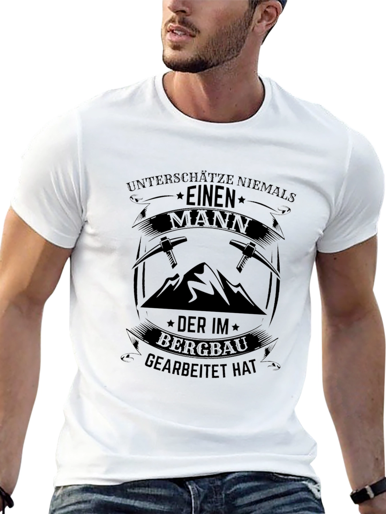 Mens Black Never Underestimate A Miner T-Shirt