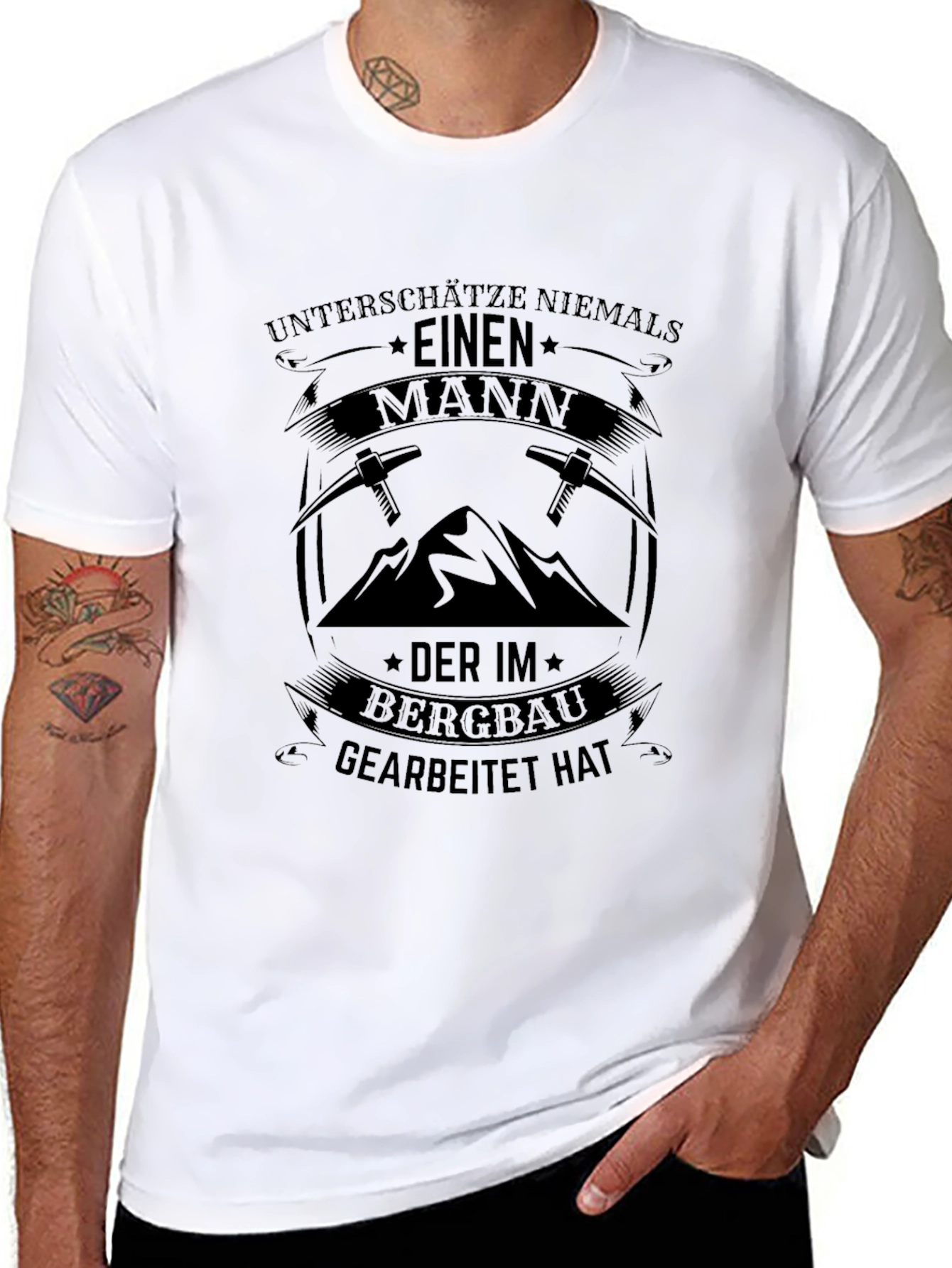 Mens Black Never Underestimate A Miner T-Shirt