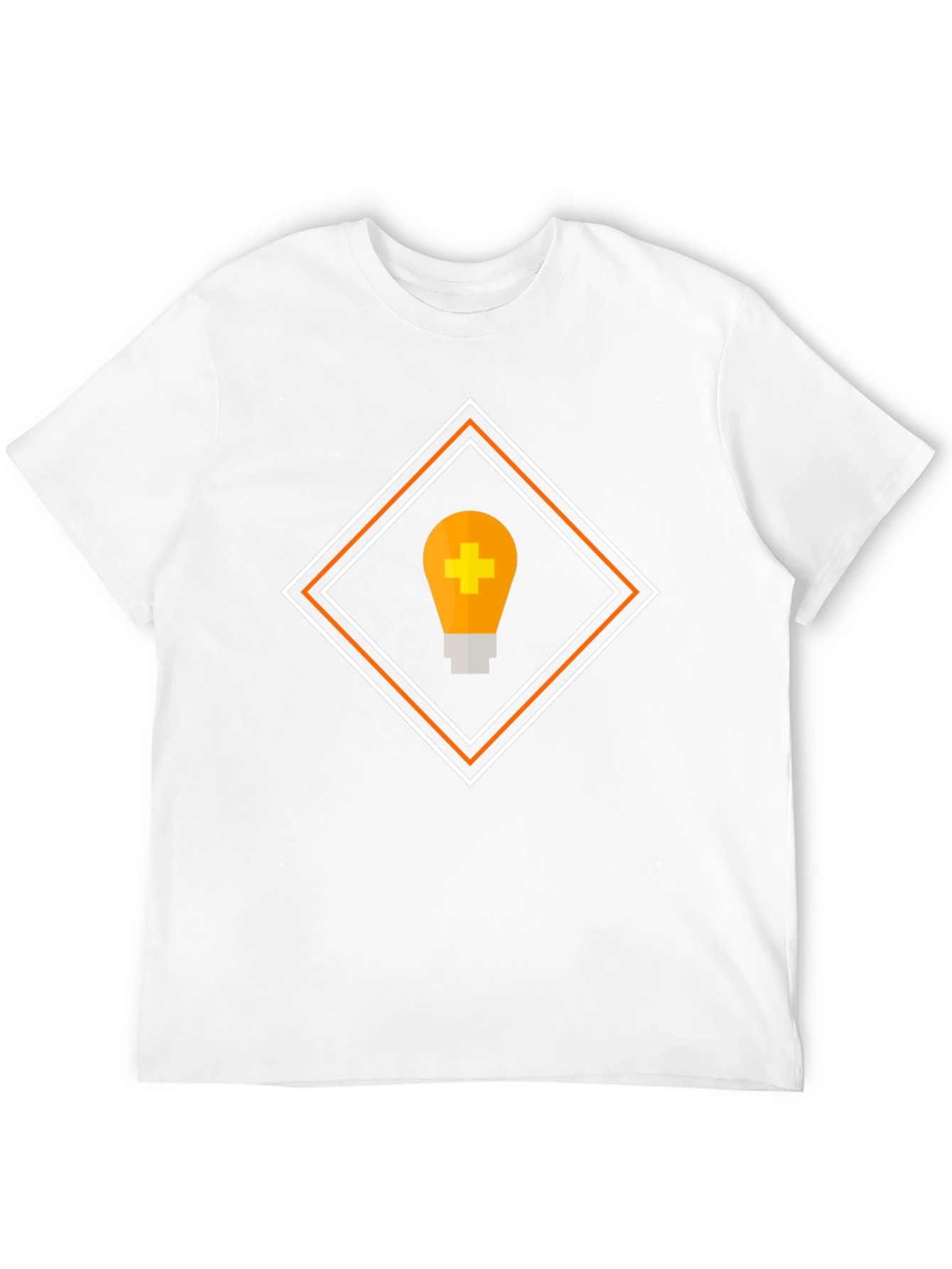 Geometric Light Bulb Graphic Tee - Black