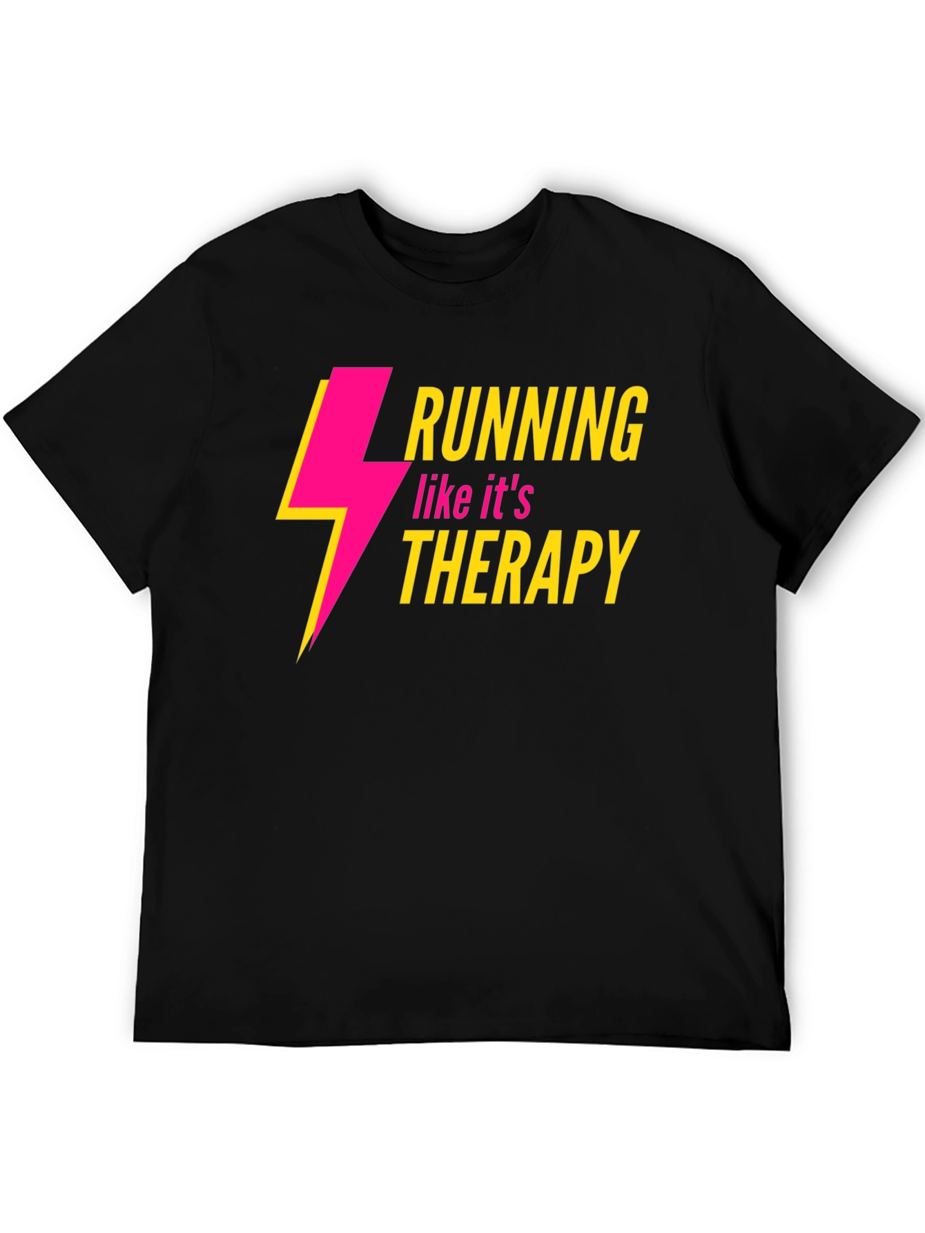 Running Therapy Graphic Tee - Stylish Black Shirt