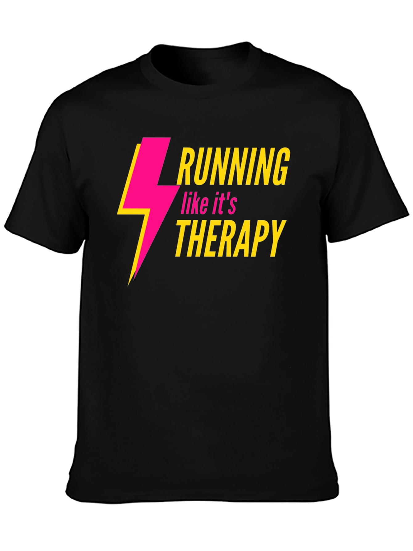 Running Therapy Graphic Tee - Stylish Black Shirt
