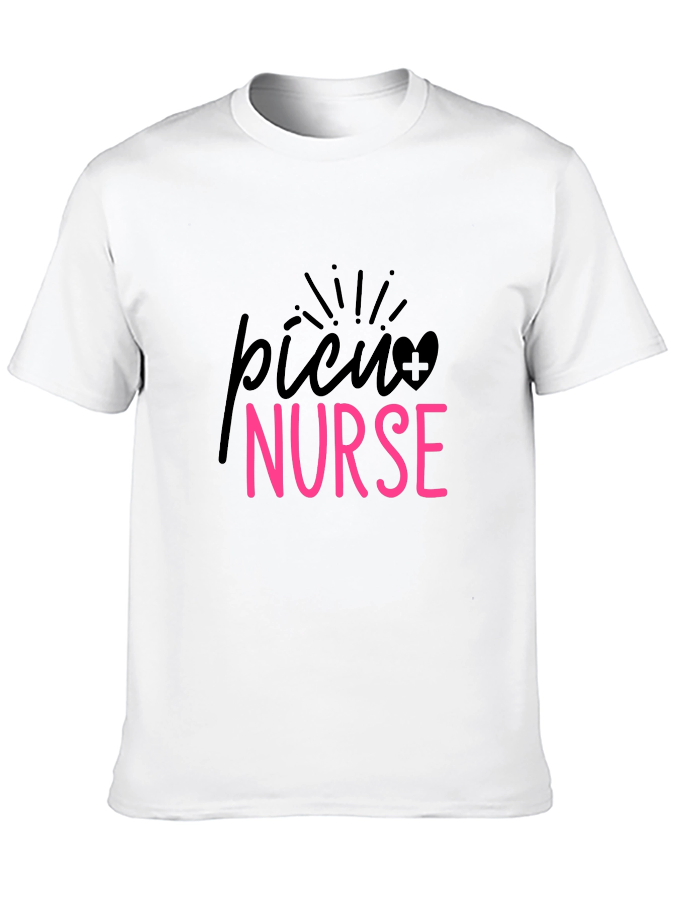 PICU Nurse Graphic Tee - Black Cotton T-Shirt