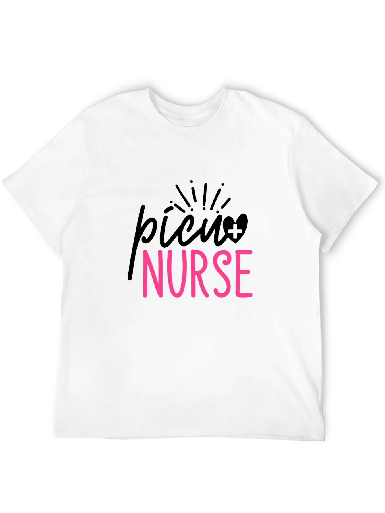 PICU Nurse Graphic Tee - Black Cotton T-Shirt