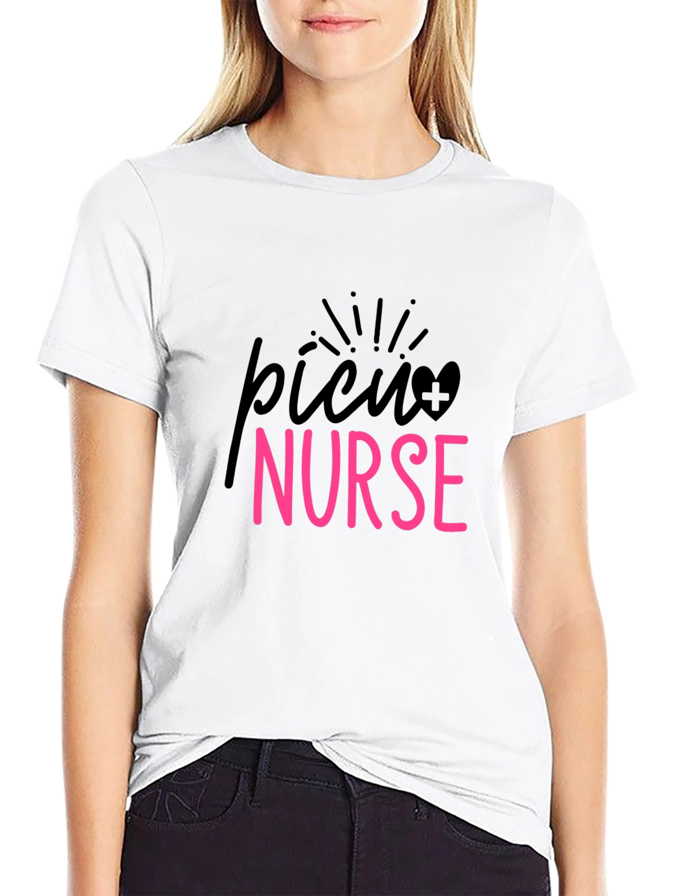 PICU Nurse Graphic Tee - Black Cotton T-Shirt