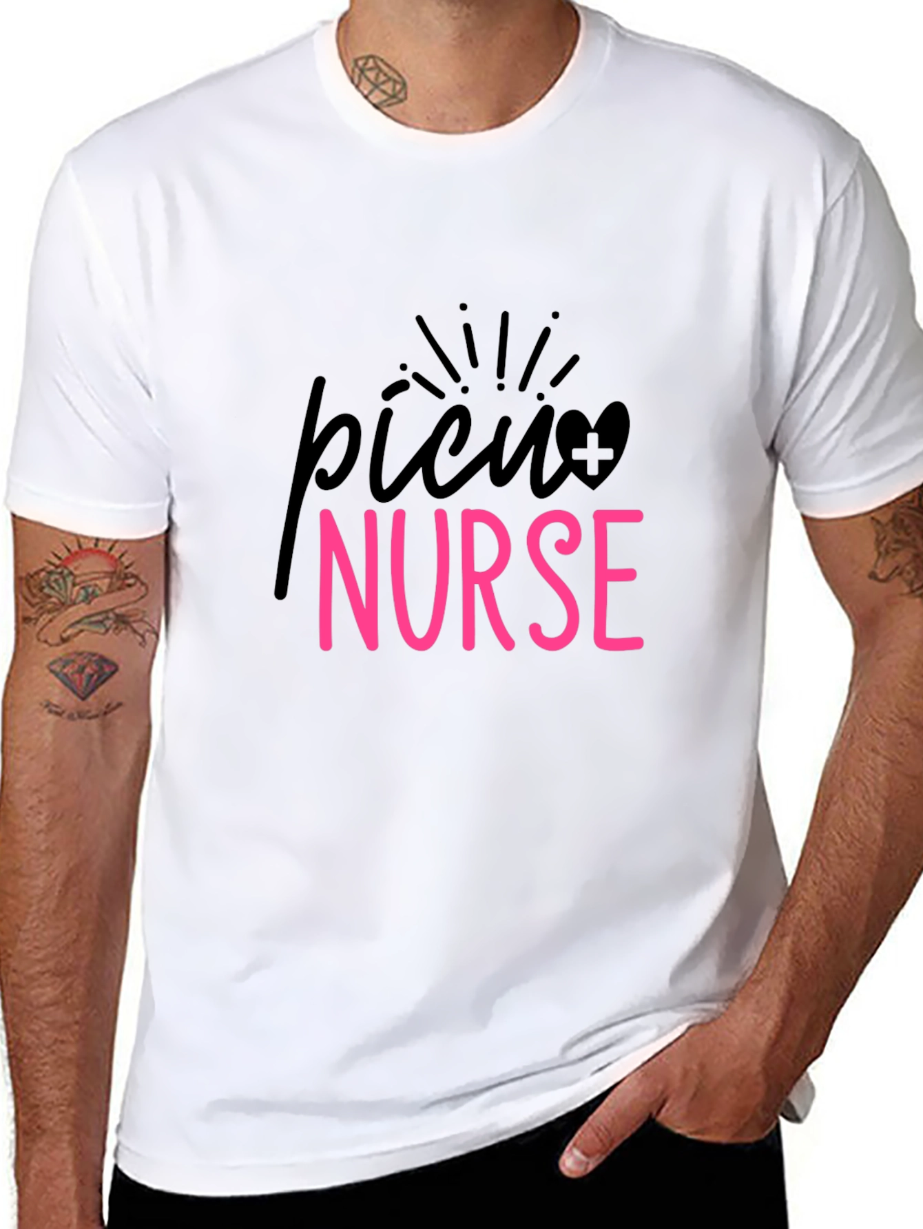 PICU Nurse Graphic Tee - Black Cotton T-Shirt