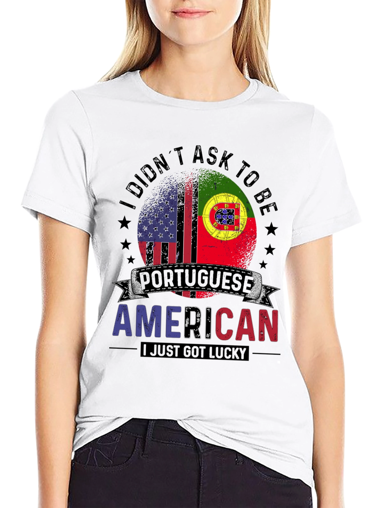 Portuguese American Flag Graphic T-Shirt